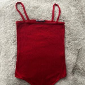 BRANDY MELVILLE Anne Bodysuit in Cherry Red
